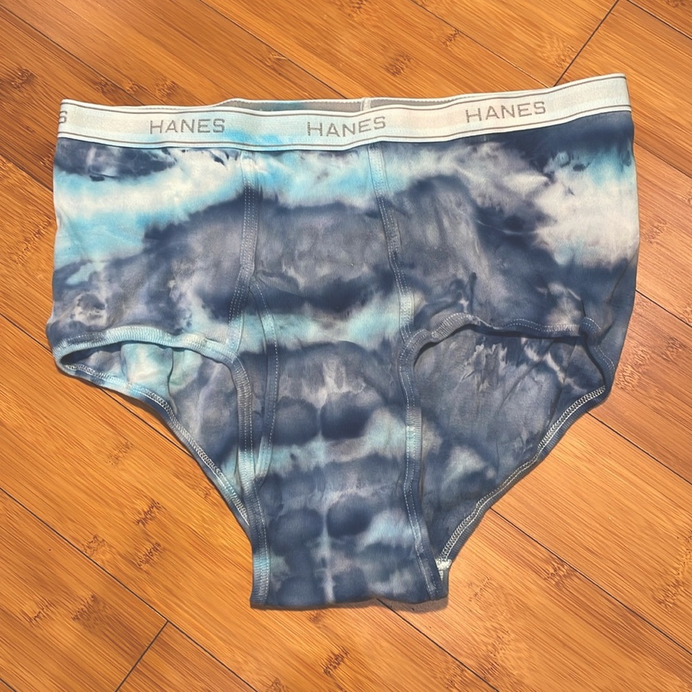 Navy and Sky Blue Ice Dye Tie Dye Briefs — One Of A Kind